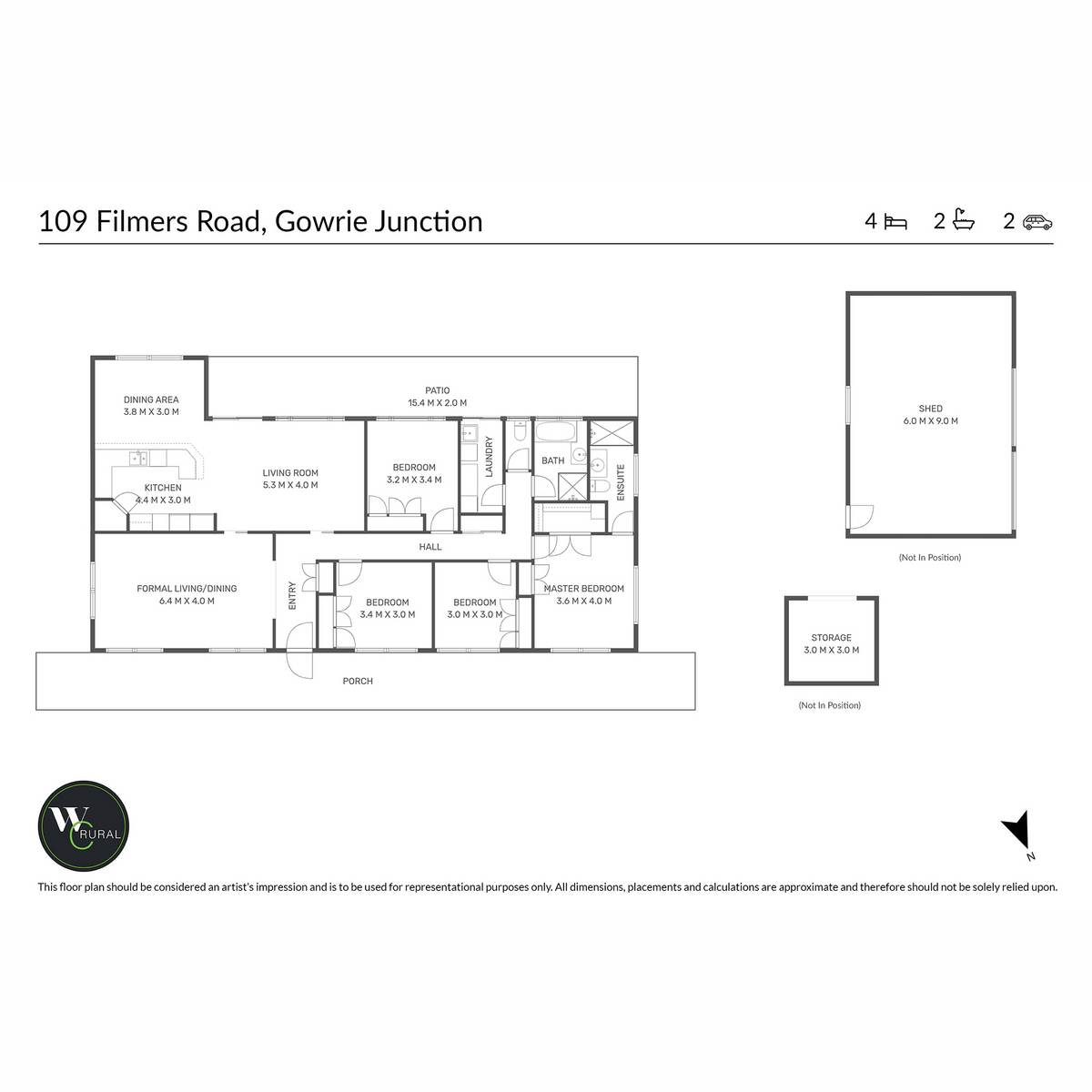 109 Filmers Road, Gowrie Junction For Sale by Farmbuy.com - floorplan 1