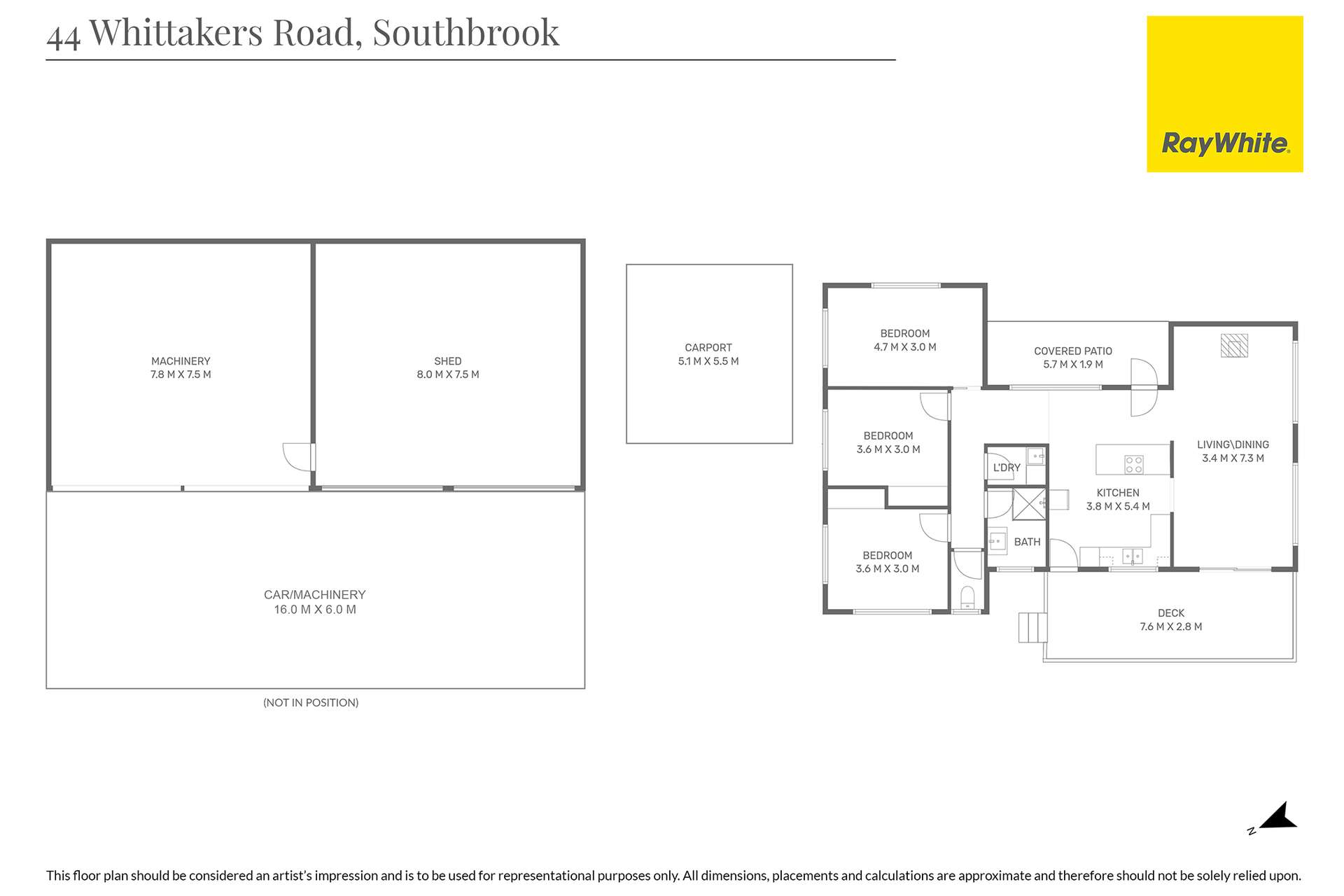 "Springdale" 44 Whittaker Road, Southbrook For Sale by Farmbuy.com - floorplan 1