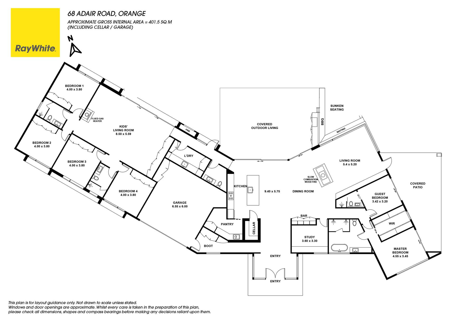 'Chateau Amour' 68 Adair Drive, Orange Auction by Farmbuy.com - floorplan 1